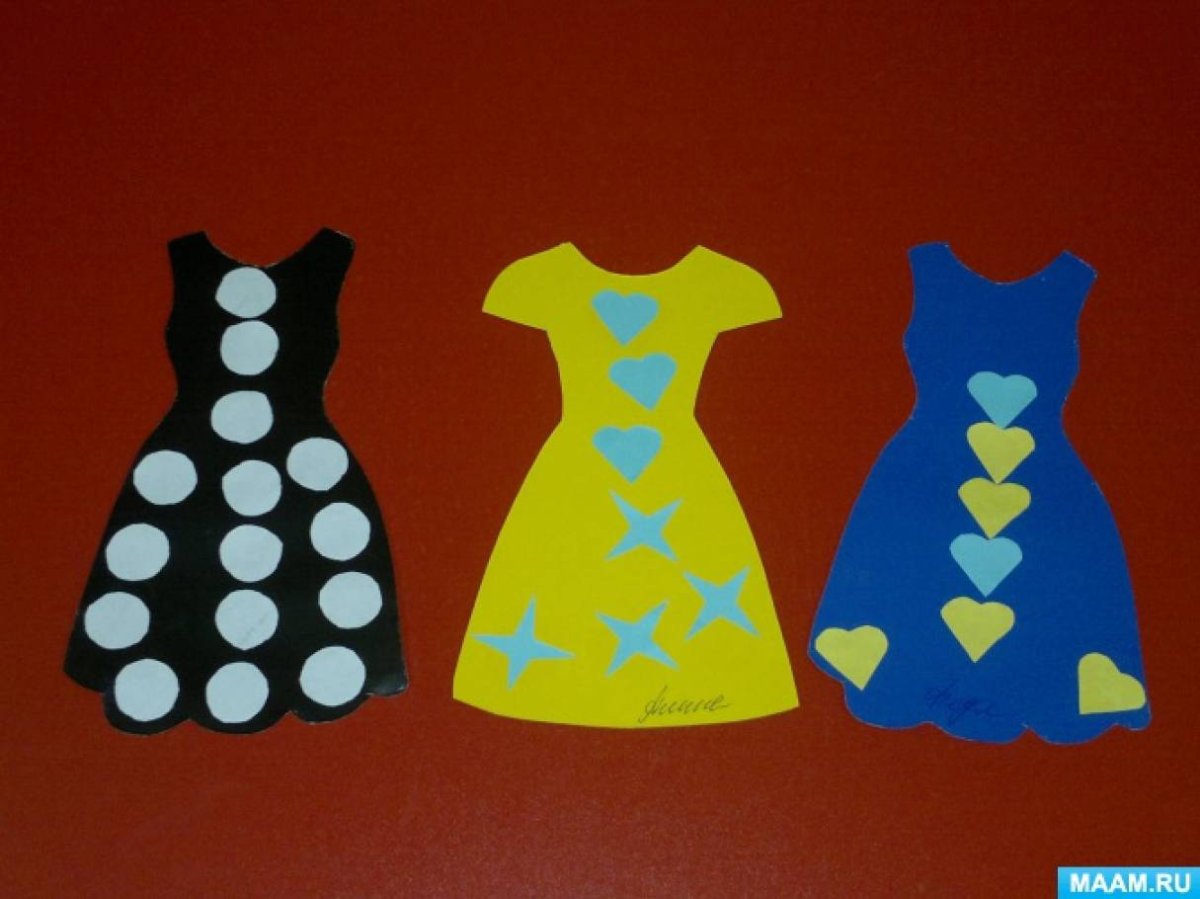 Аппликация платье для мамы в старшей группе