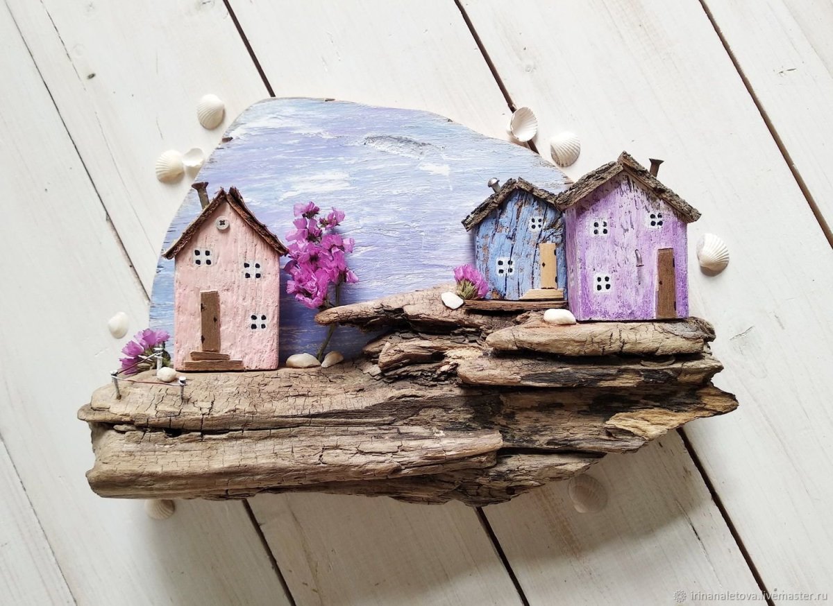 Домики из деревяшек