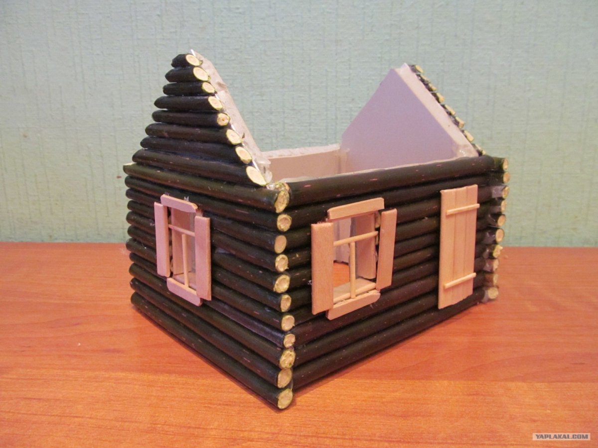 Поделка домик из веток