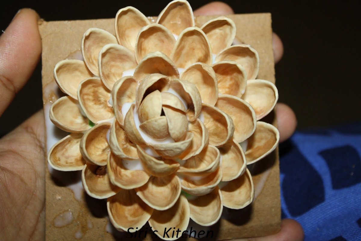 Цветы из фисташек