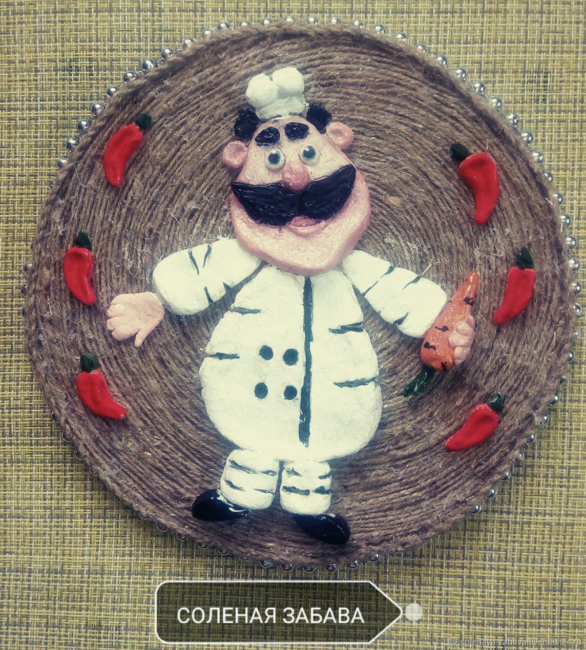 Панно повар из соленого теста