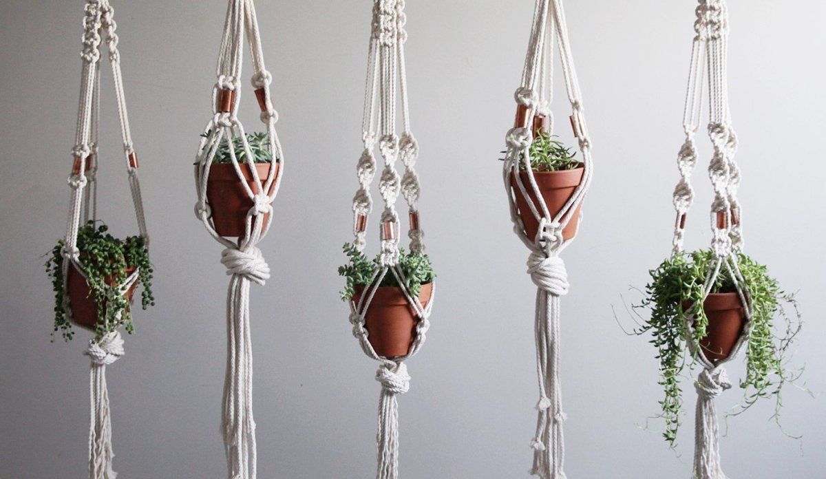 Макраме кашпо для цветов для начинающих
