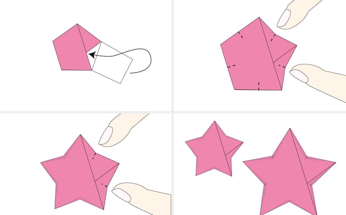 Звезда из бумаги объемная маленькая