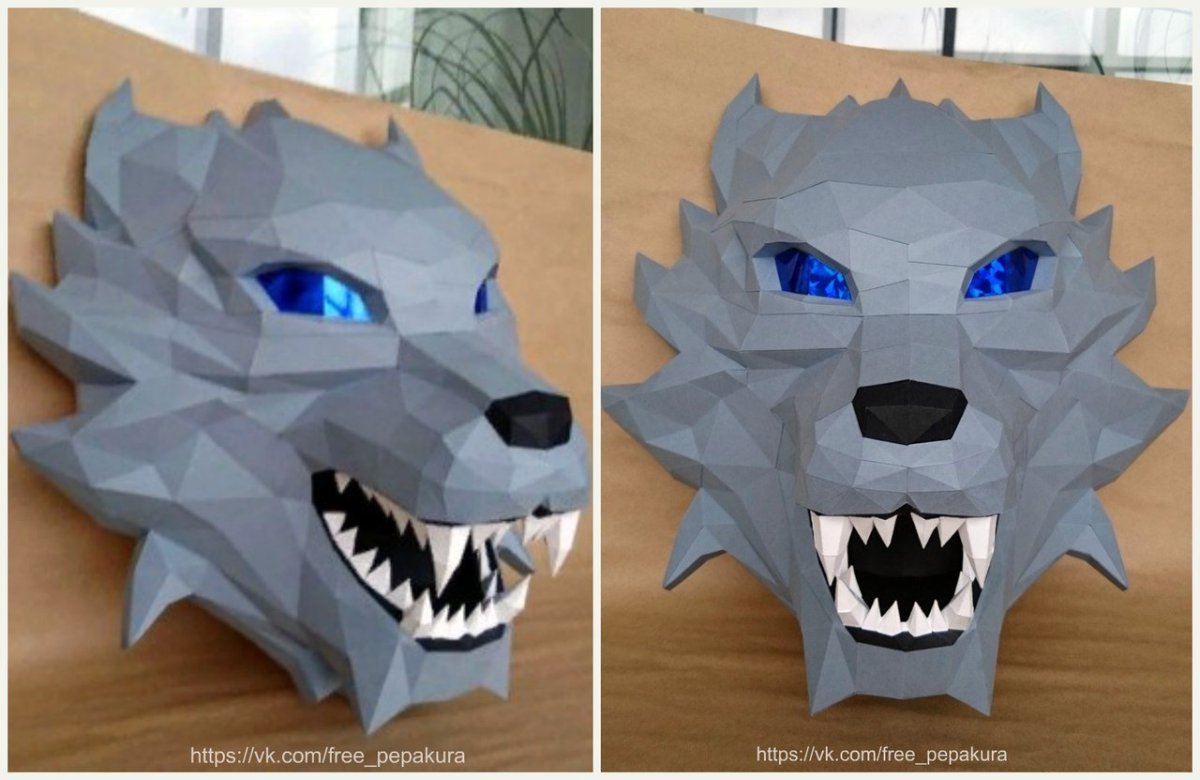 Маска волка развертка