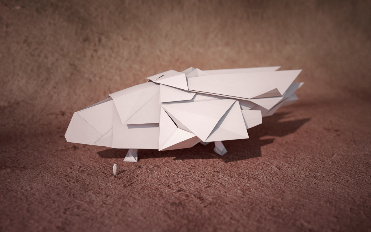 Оригами шестерка