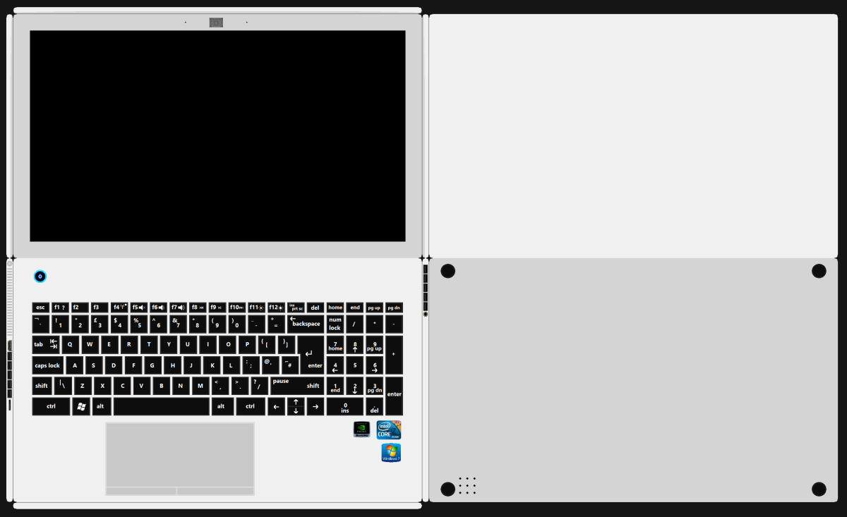 Ноутбук развертка