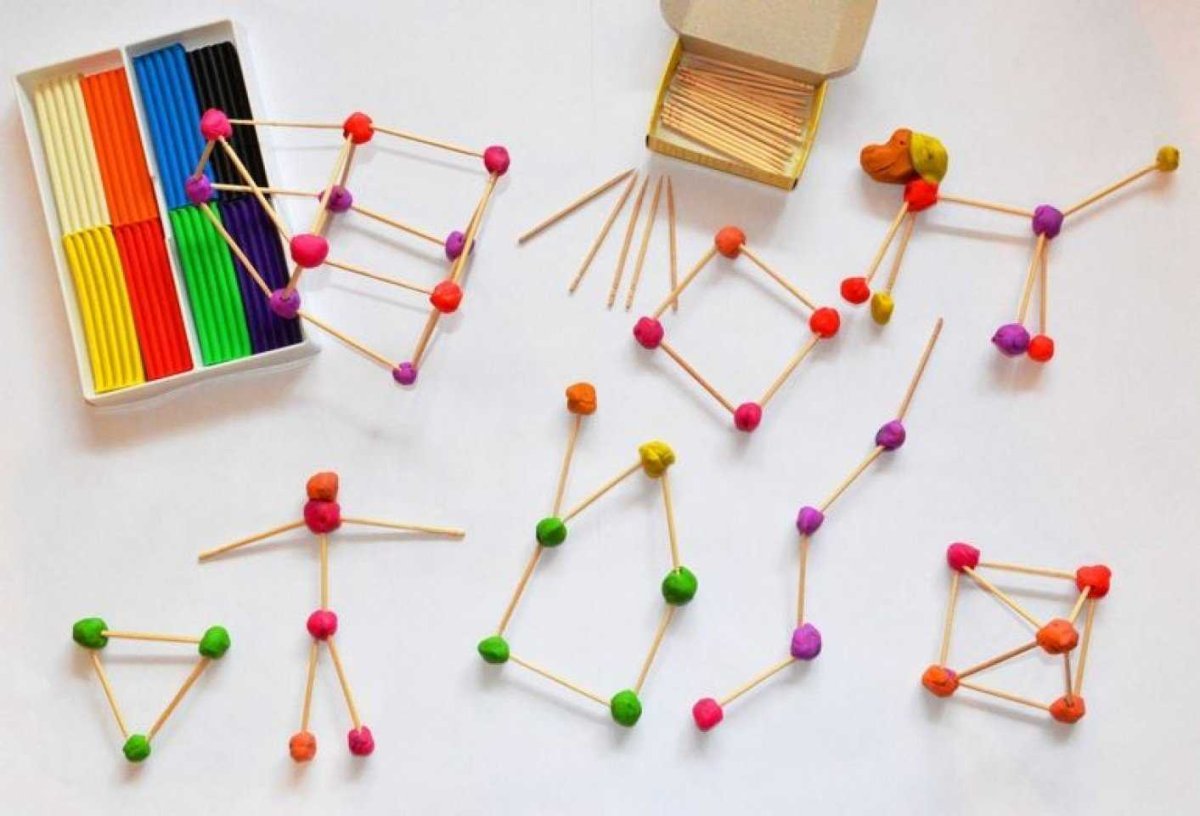 Пластилин и зубочистки