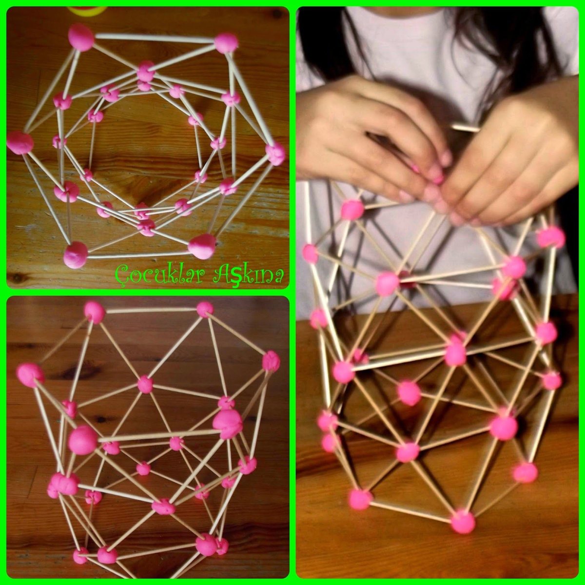 Объемные фигуры из зубочисток и пластилина