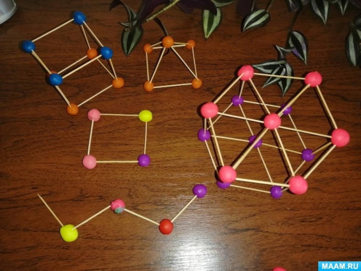 Пластилин и зубочистки конструктор