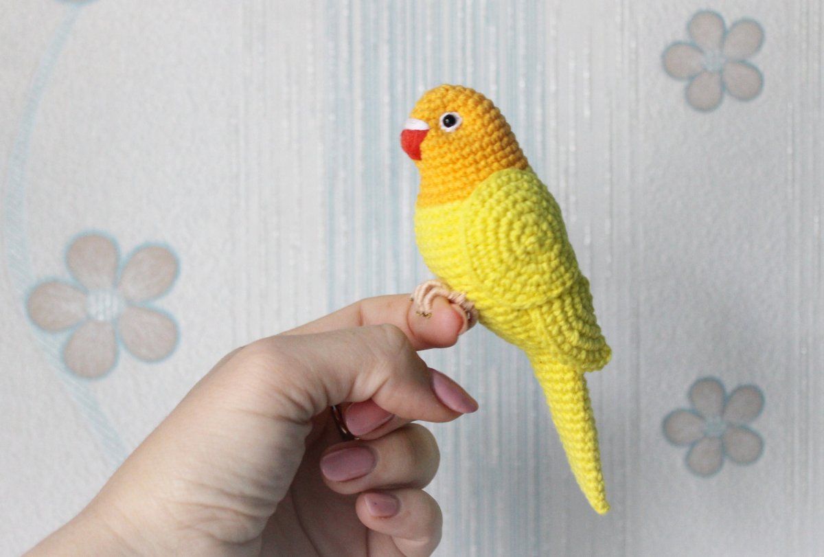Попугайчик амигуруми крючком
