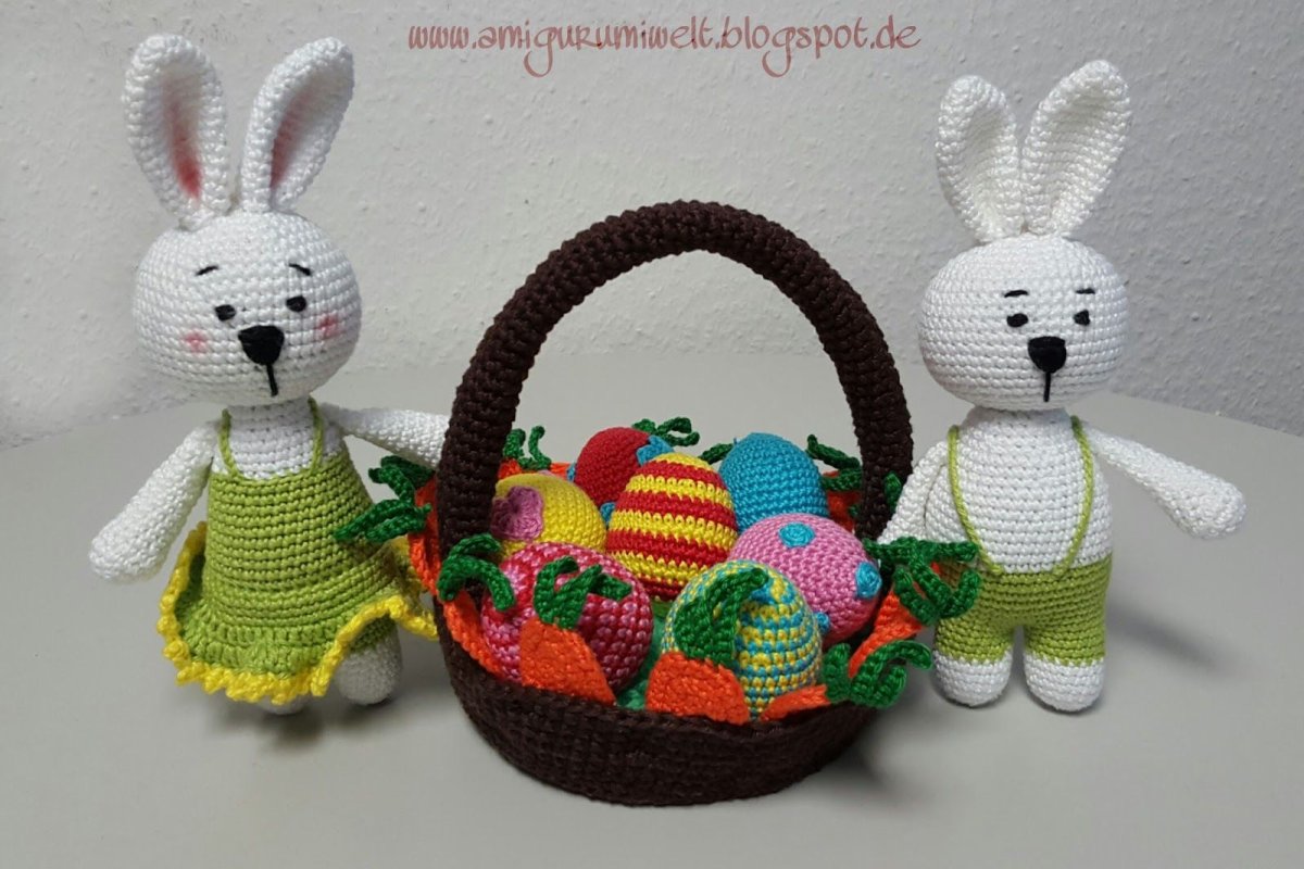 Пасхальная корзинка амигуруми