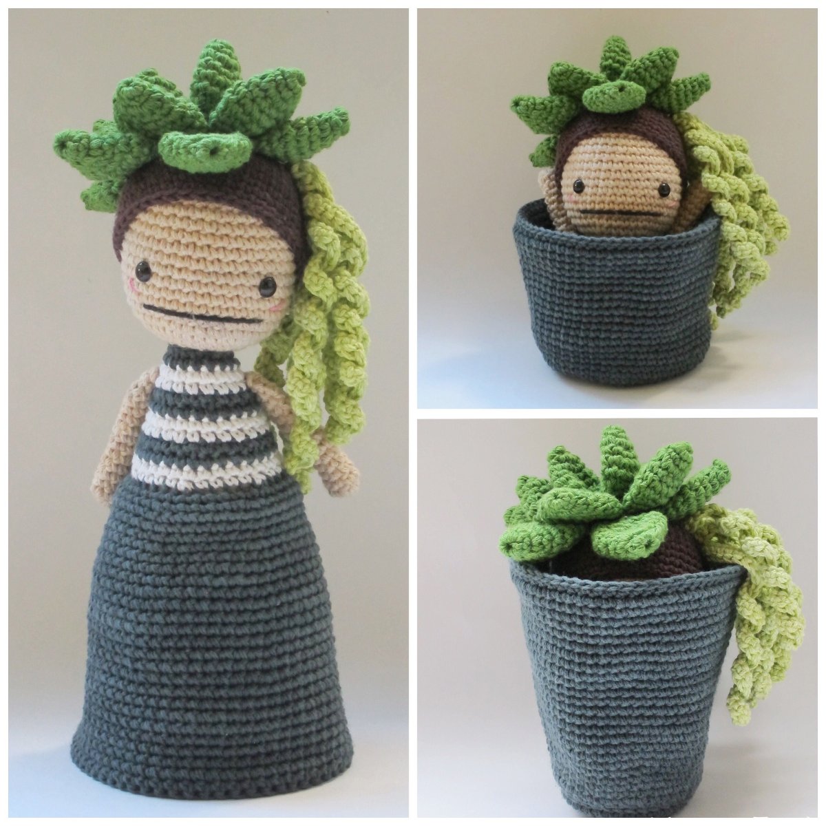 Зеленые вязаные игрушки