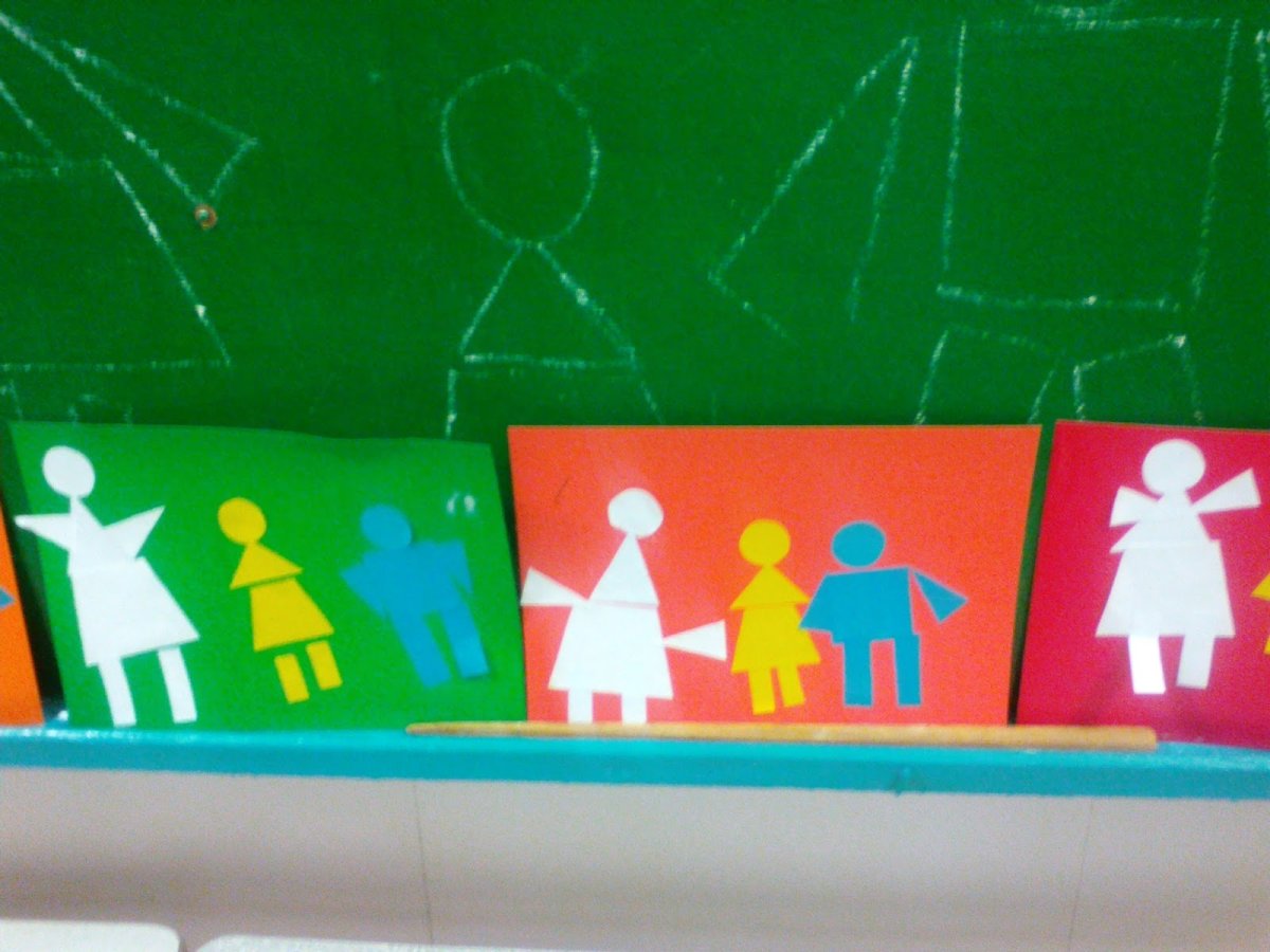 Аппликация моя семья младшая группа