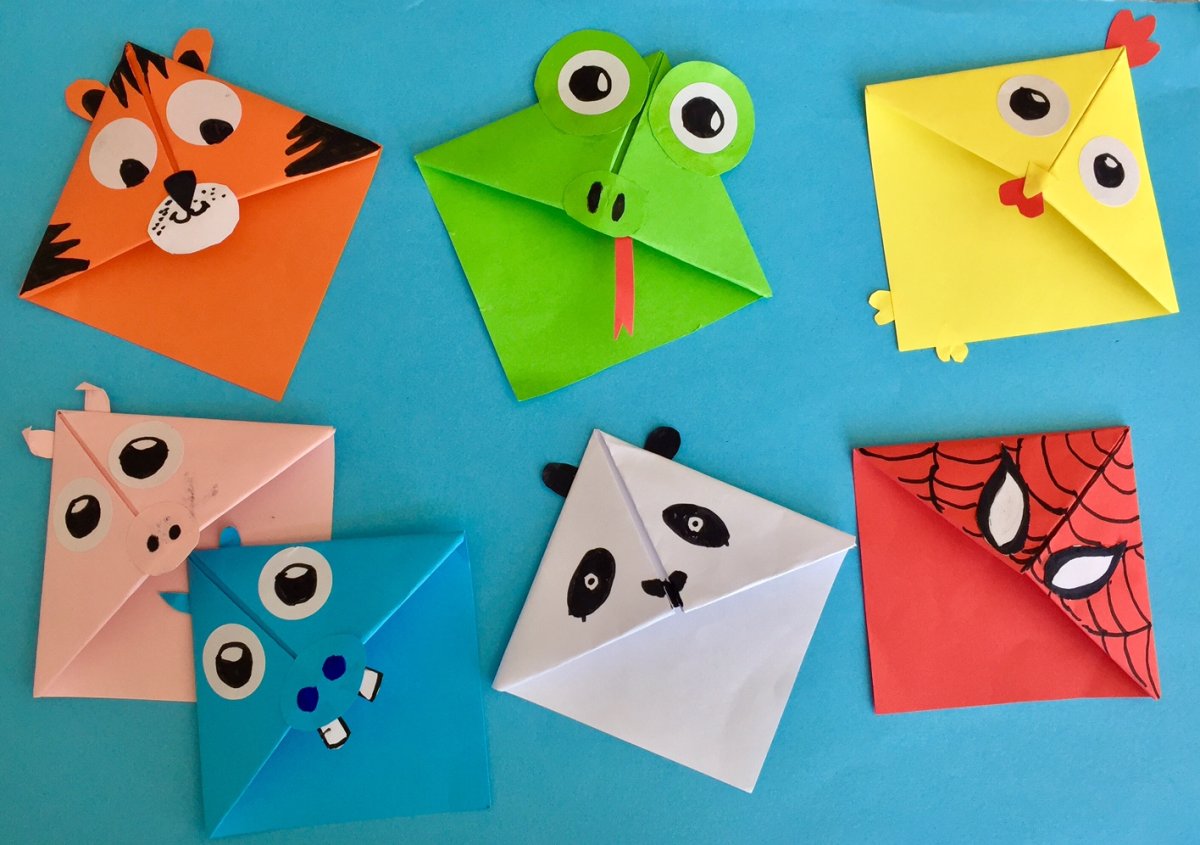 Закладка оригами из бумаги для детей