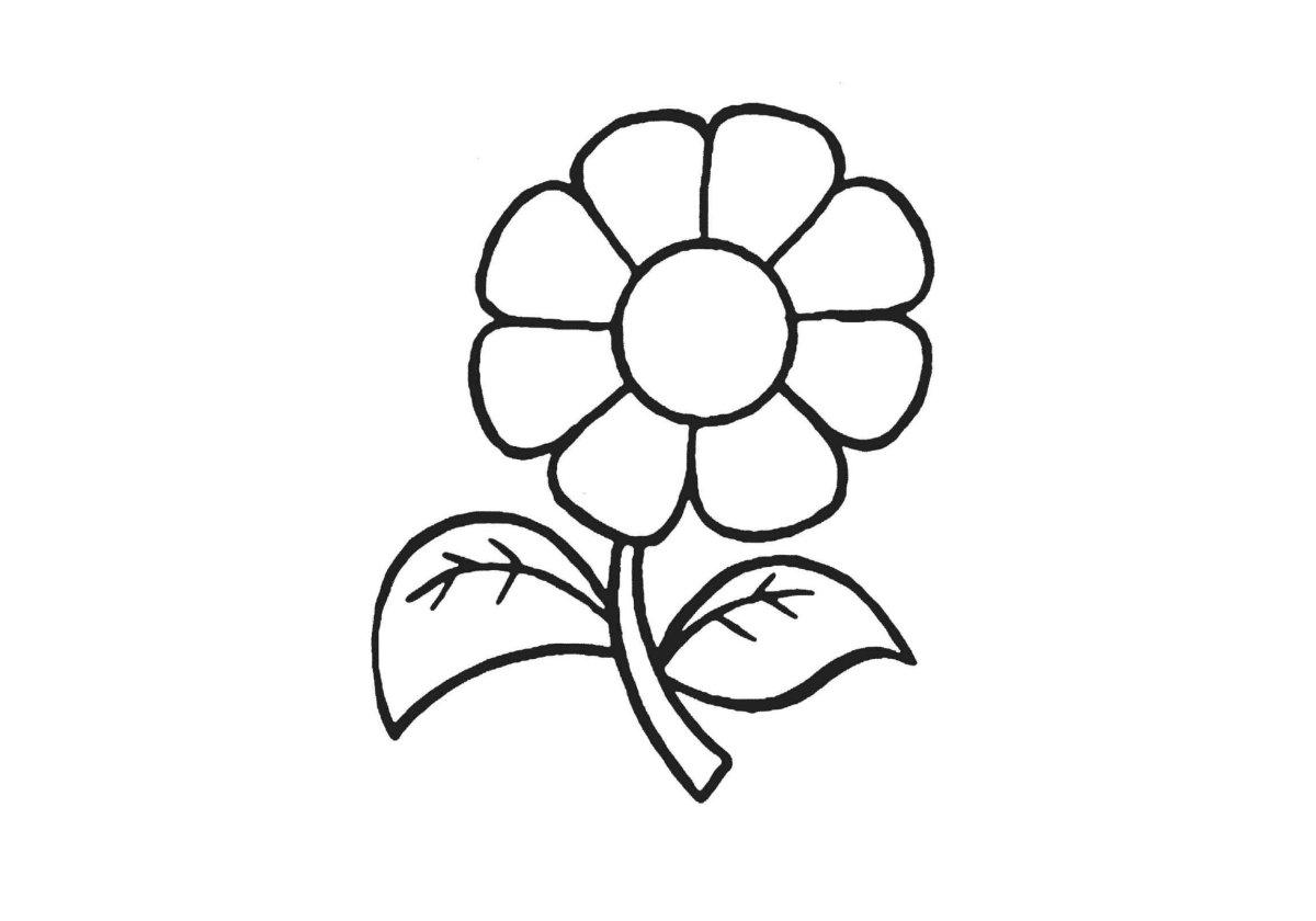 Цветочек раскраска для детей