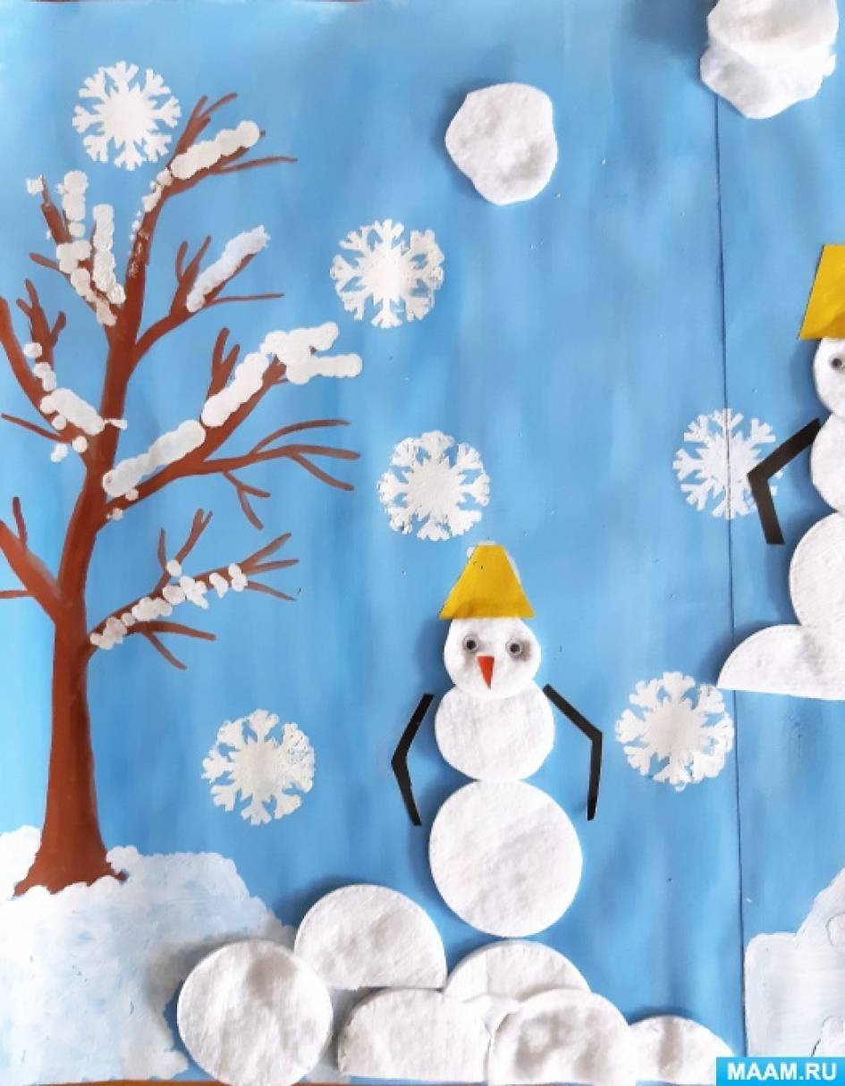 Аппликация на тему зима