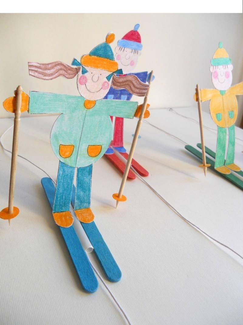 Аппликация на тему зимний спорт