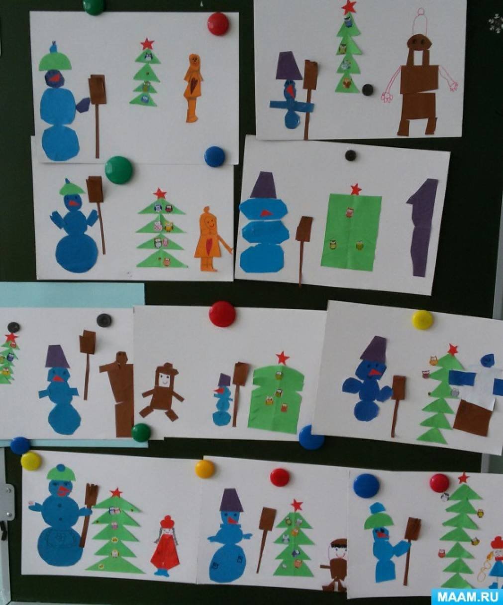 Аппликация зима подготовительная группа