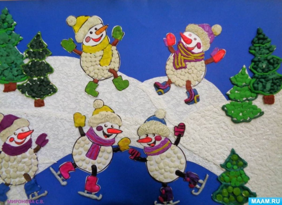 Пластилинография новый год