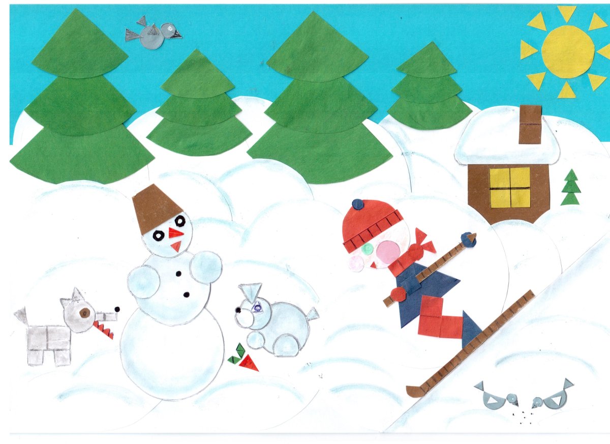 Аппликация для детей зима