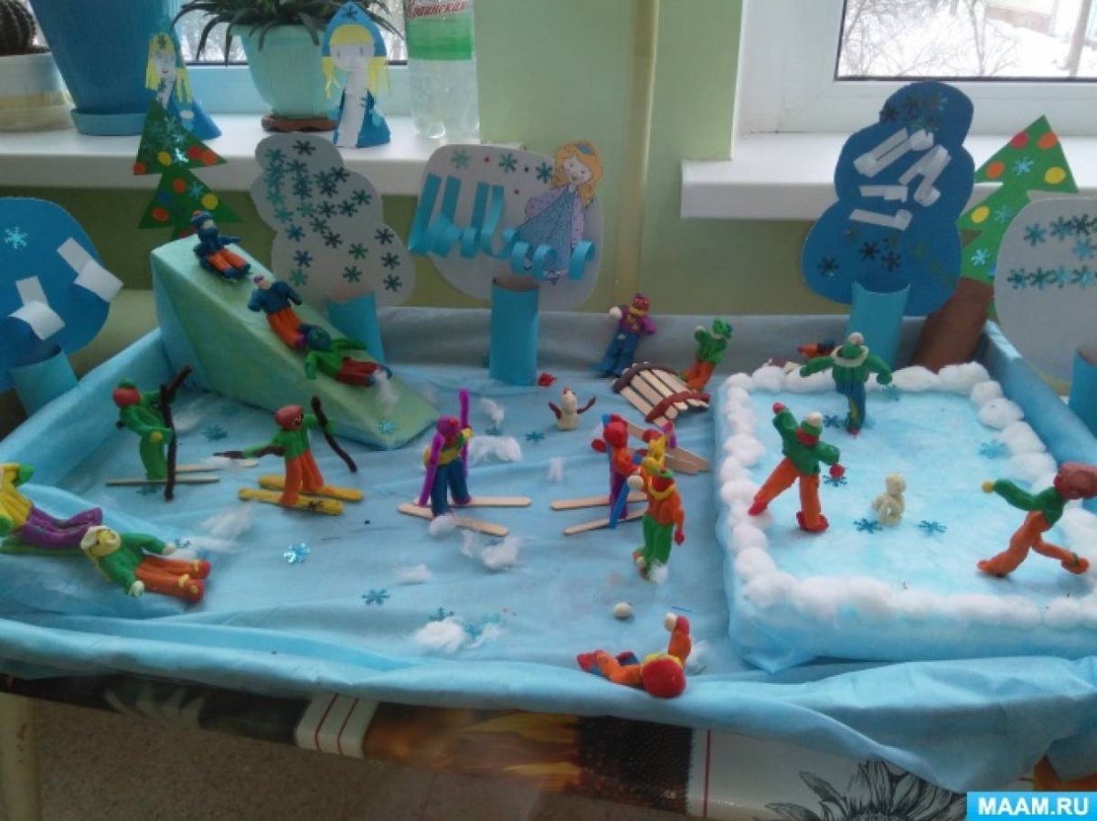 Лепка зимние забавы