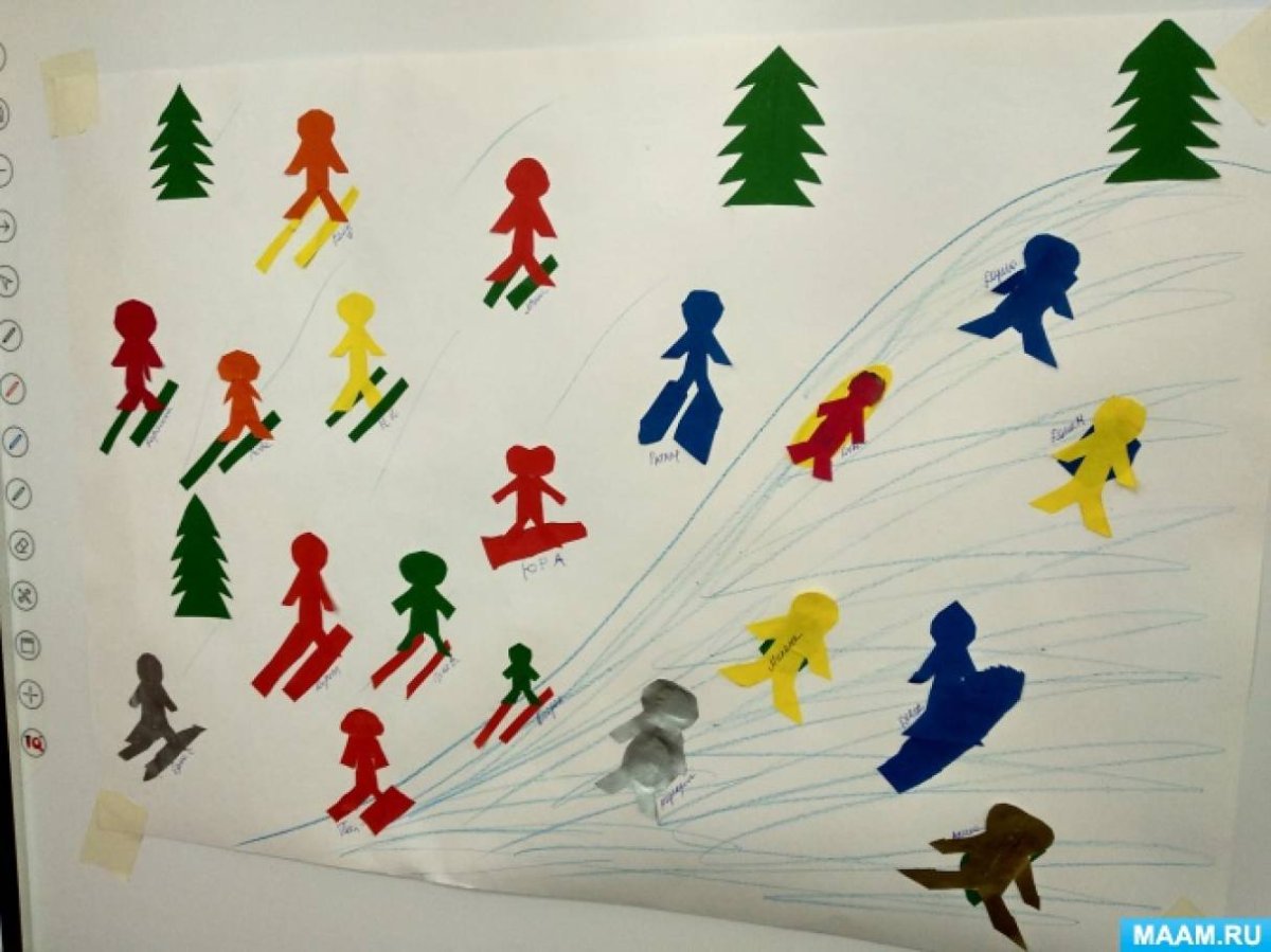 Аппликация на тему зимний спорт