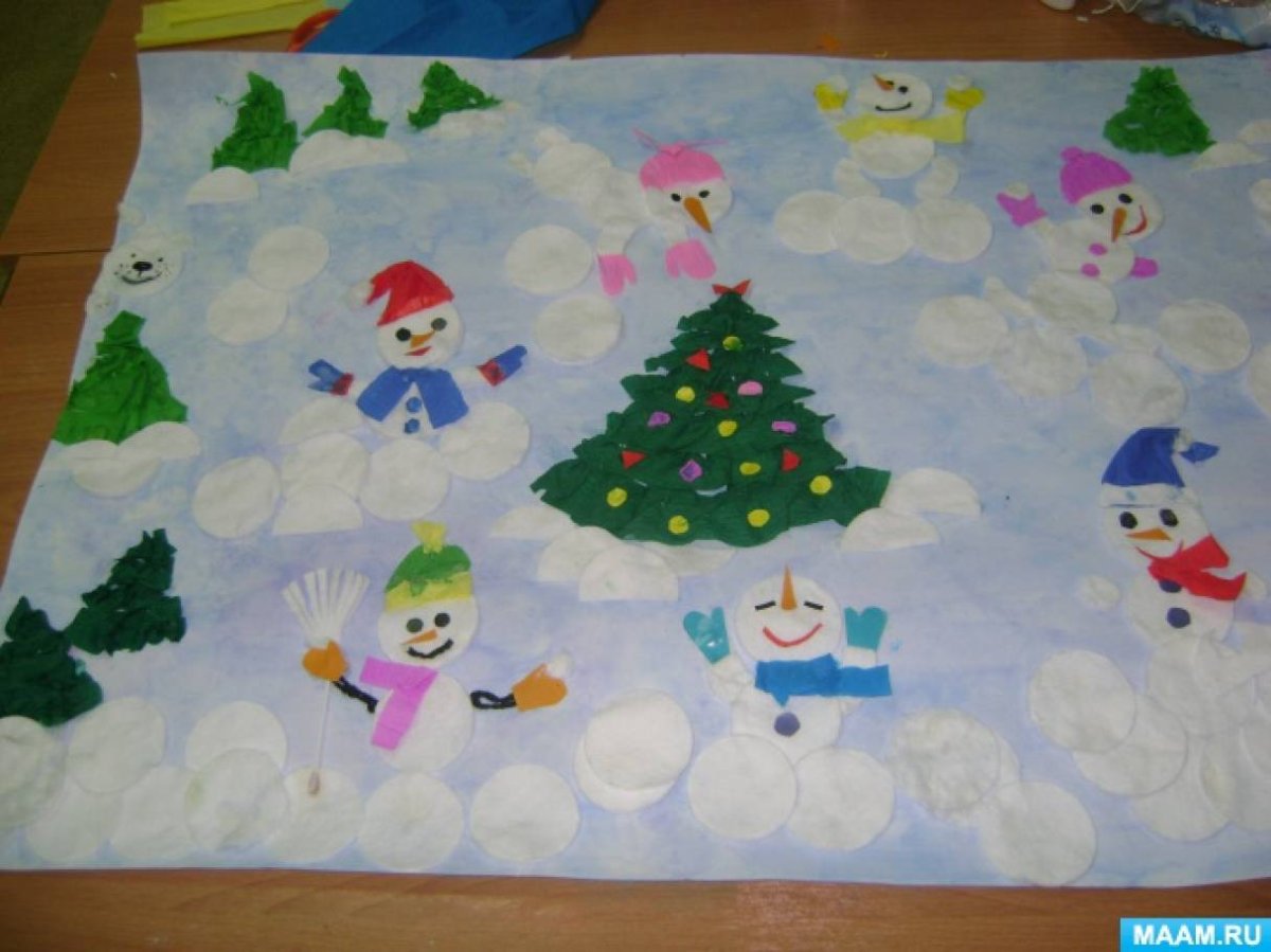 Коллективное рисование на тему новый год