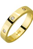 Обручальное кольцо с фианитом золотое