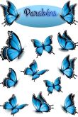 Голубые бабочки печать на торт