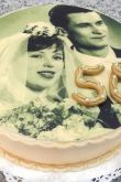 Оформление торта на золотую свадьбу