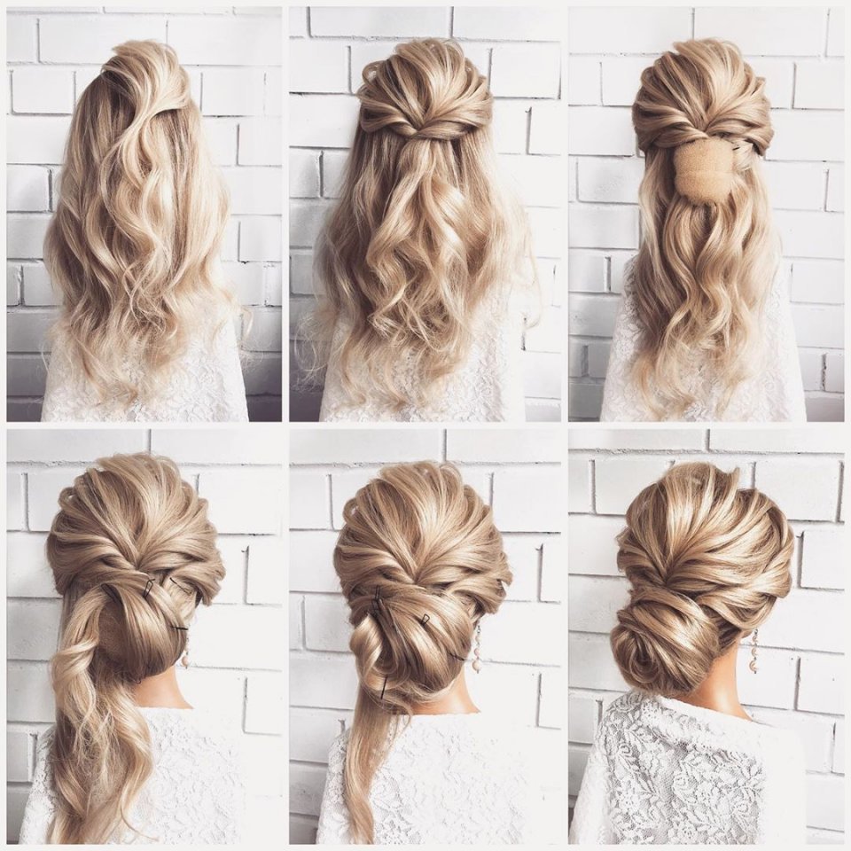 Низкий пучок прическа пошагово