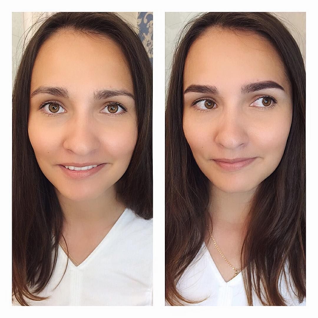 Архитектура бровей до и после