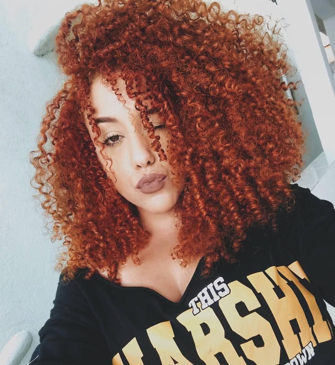 Афро кудри на рыжие волосы