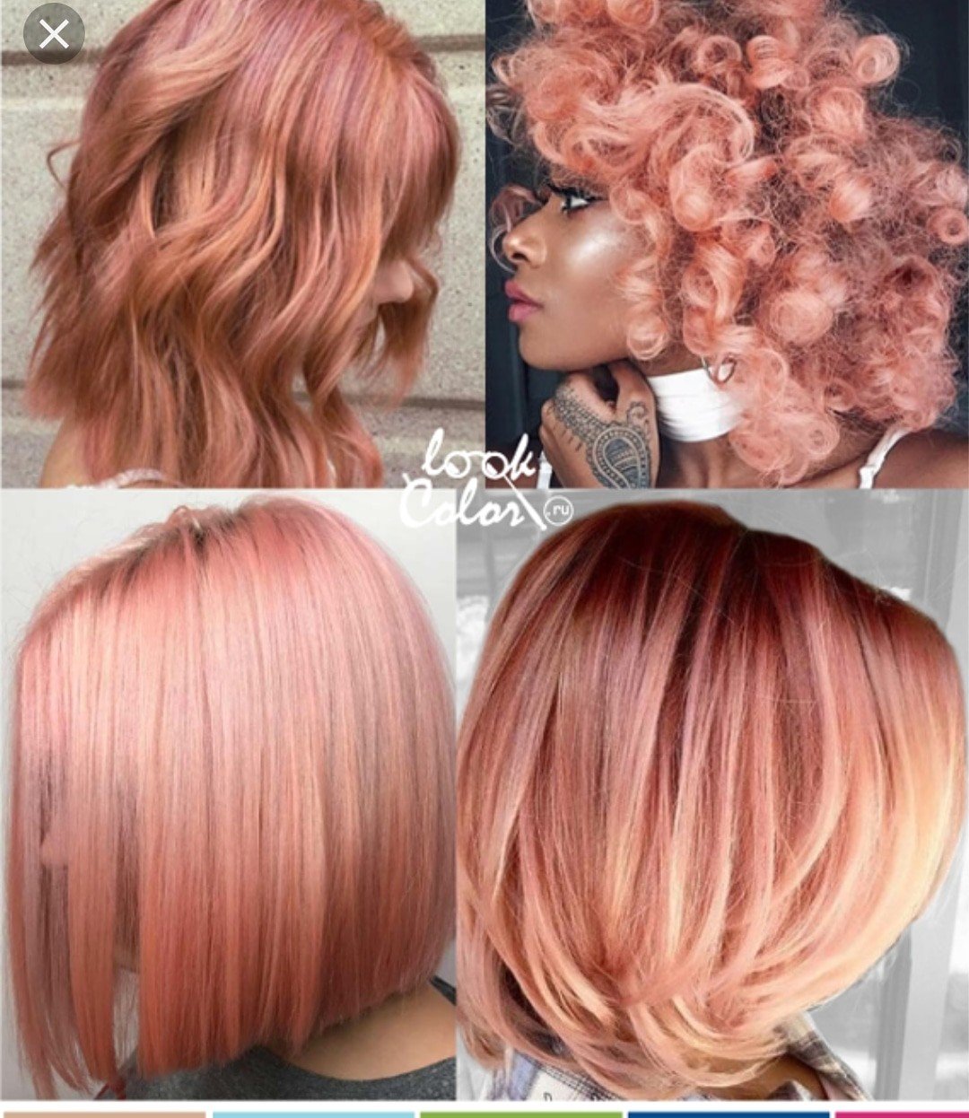 Персиковое окрашивание волос каре