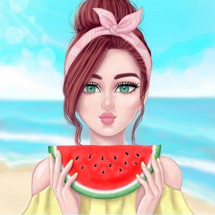 Девушка нарисованная в приложении