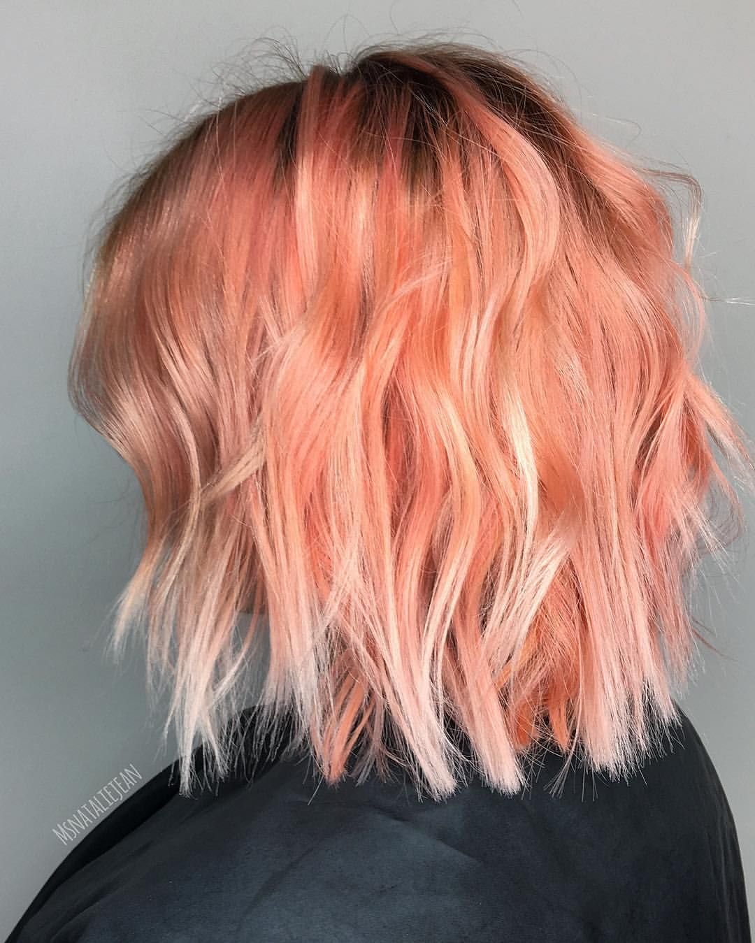 Персиковый шатуш на каре