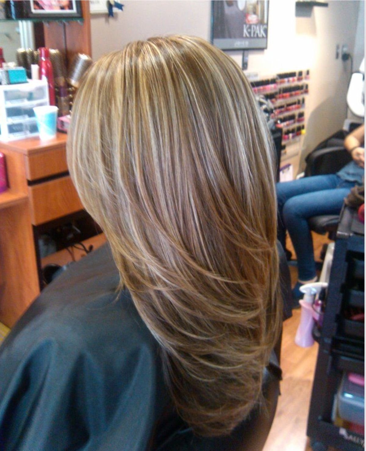 Окрашивание балаяж на Каскад средней длины