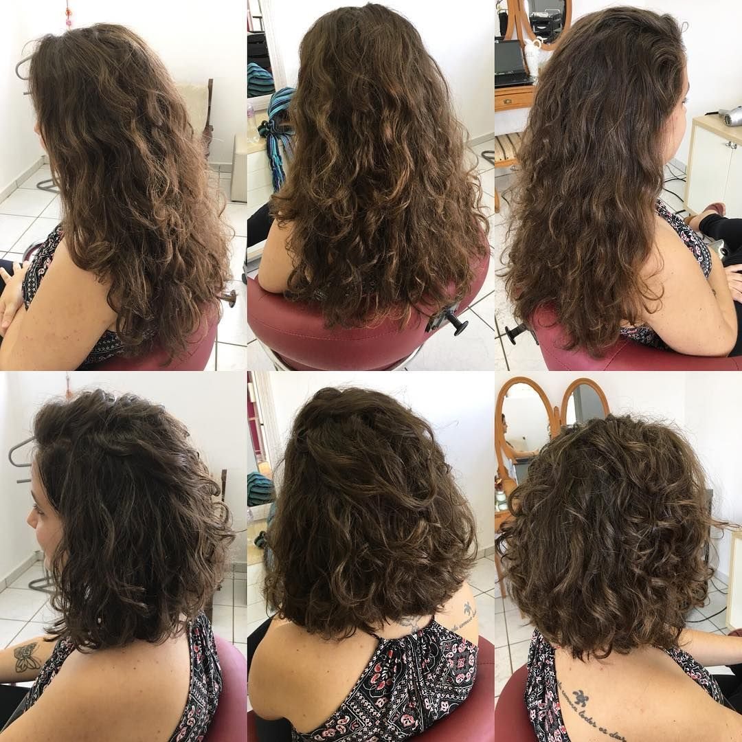 Каскад на кудрявые волосы до после