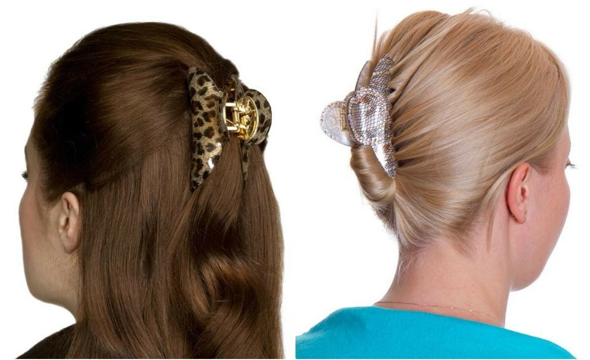 Причёски с крабиком на длинные волосы