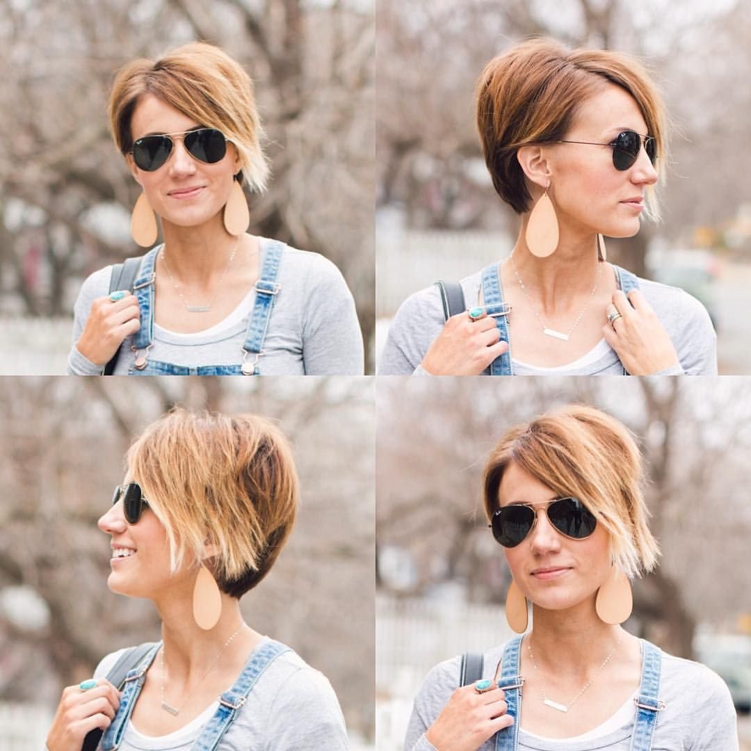 Прическа на отросшее каре