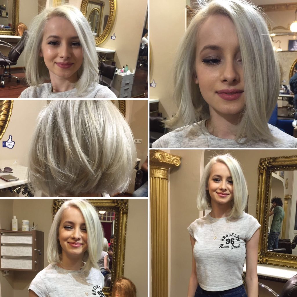 Прически блондинкам до и после