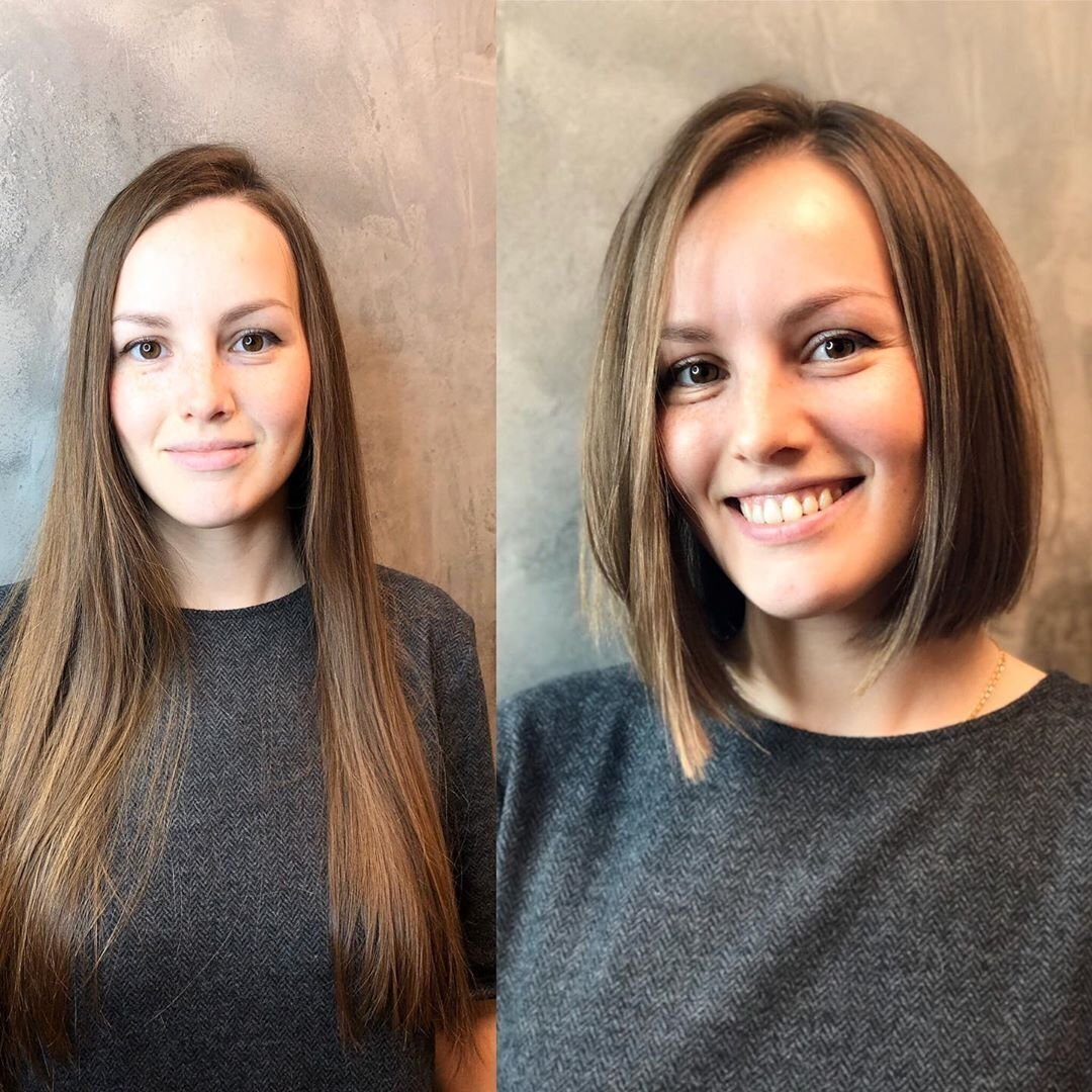 Боб каре на короткие волосы ровный срез