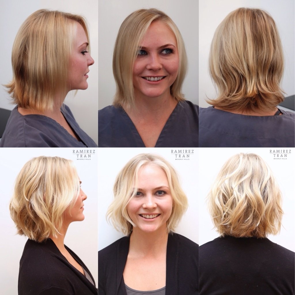 Наращивание волос загущение Боб каре