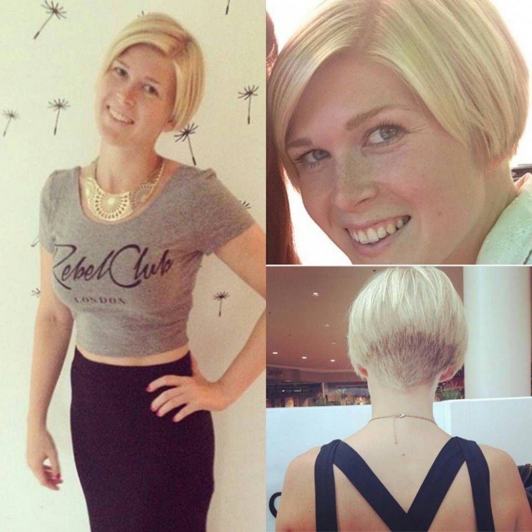 Каре блонд с выбритым затылком