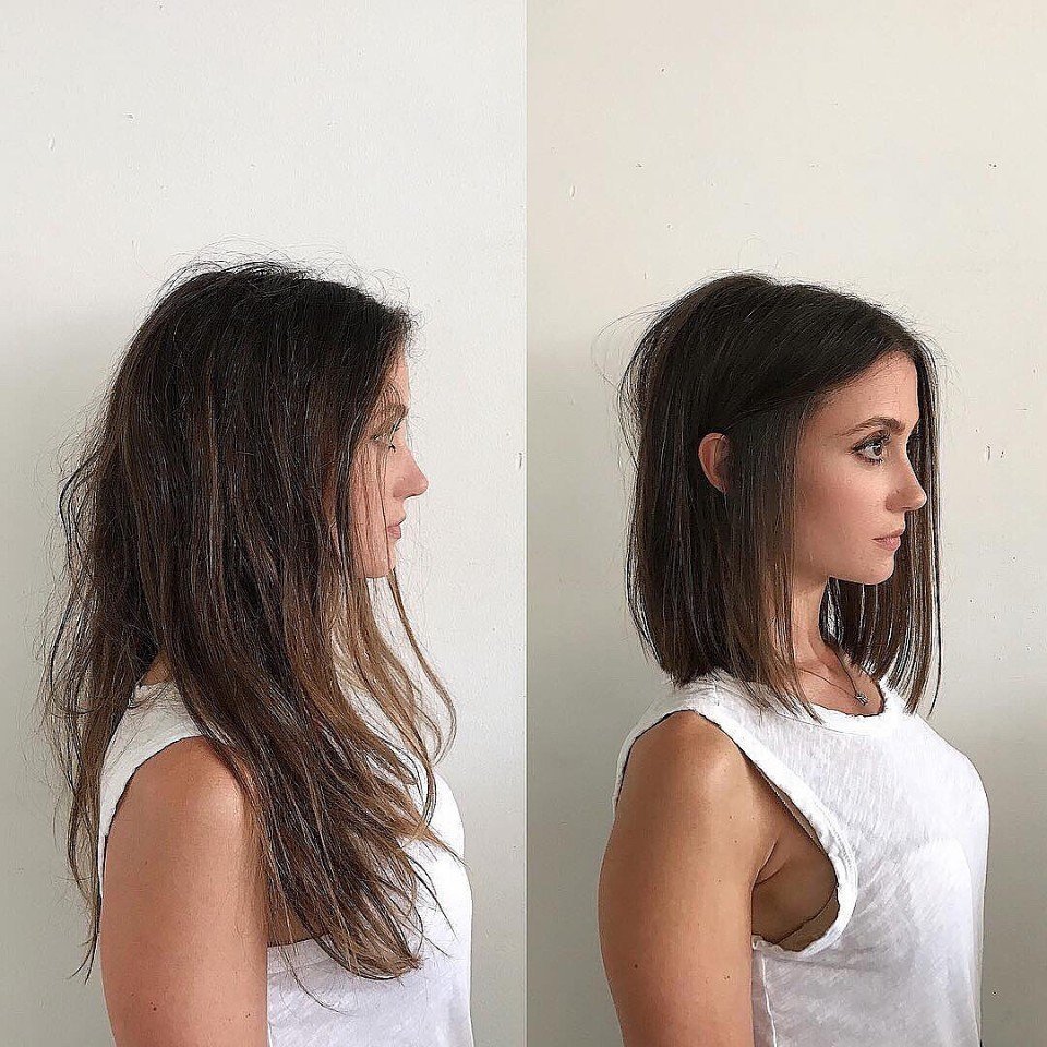 Каре после длинных волос