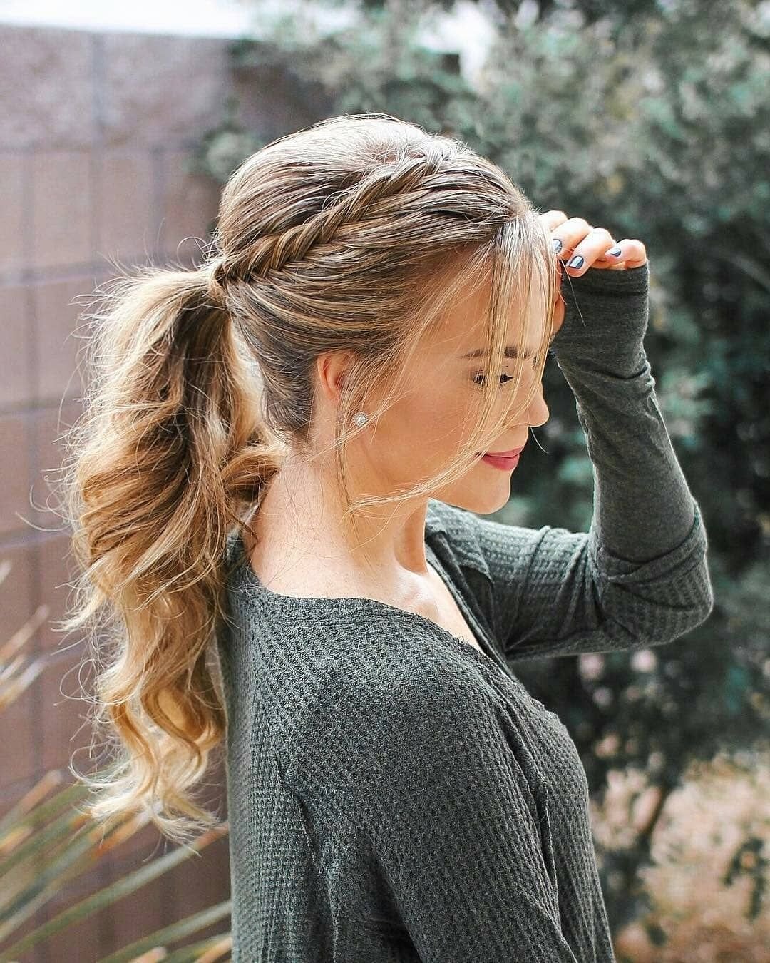 Прическа косичка с хвостиком