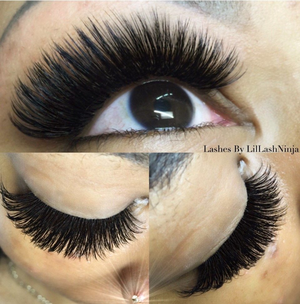 Пышные нарощенные ресницы