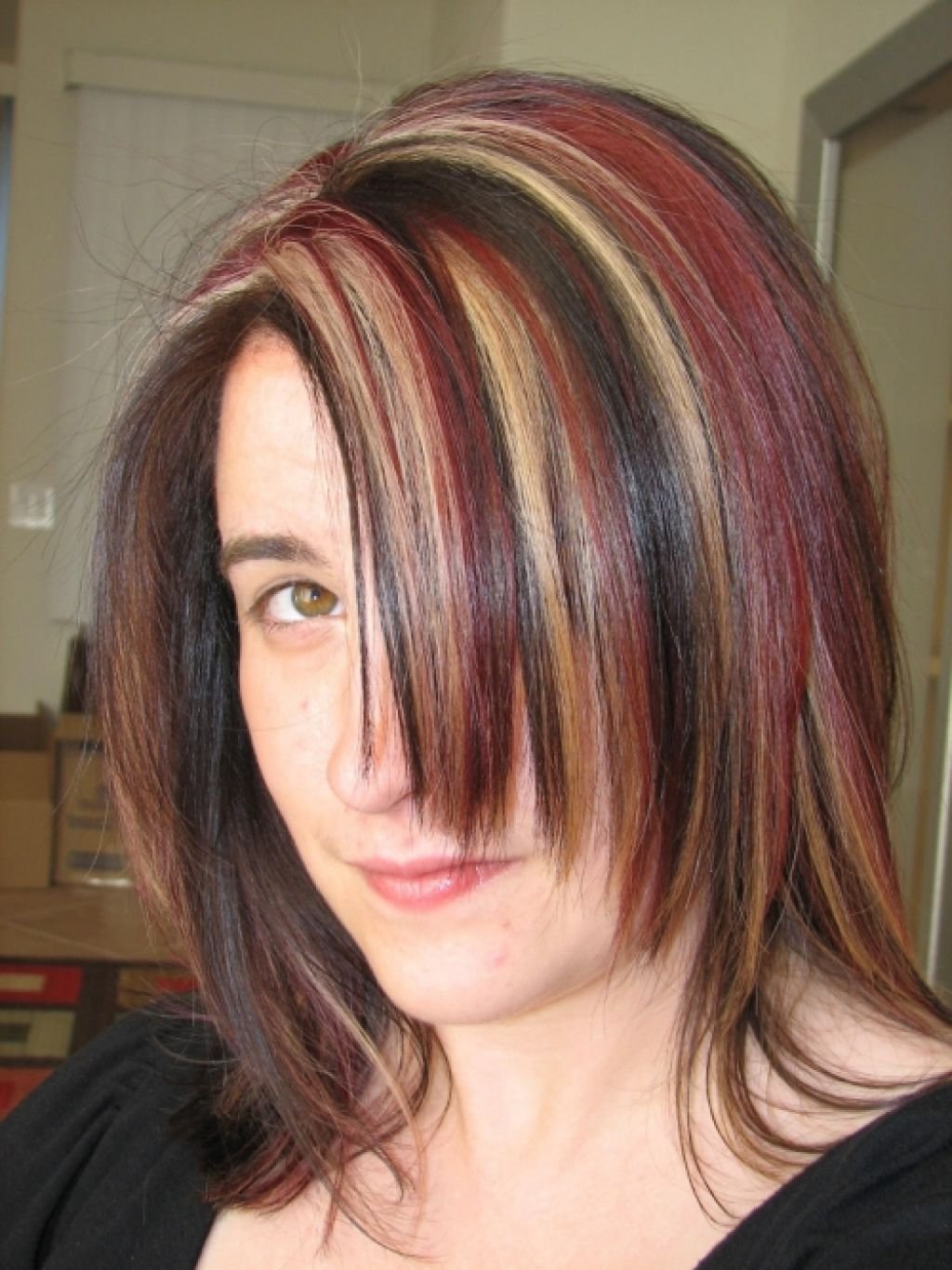 Боб каре красное омбре