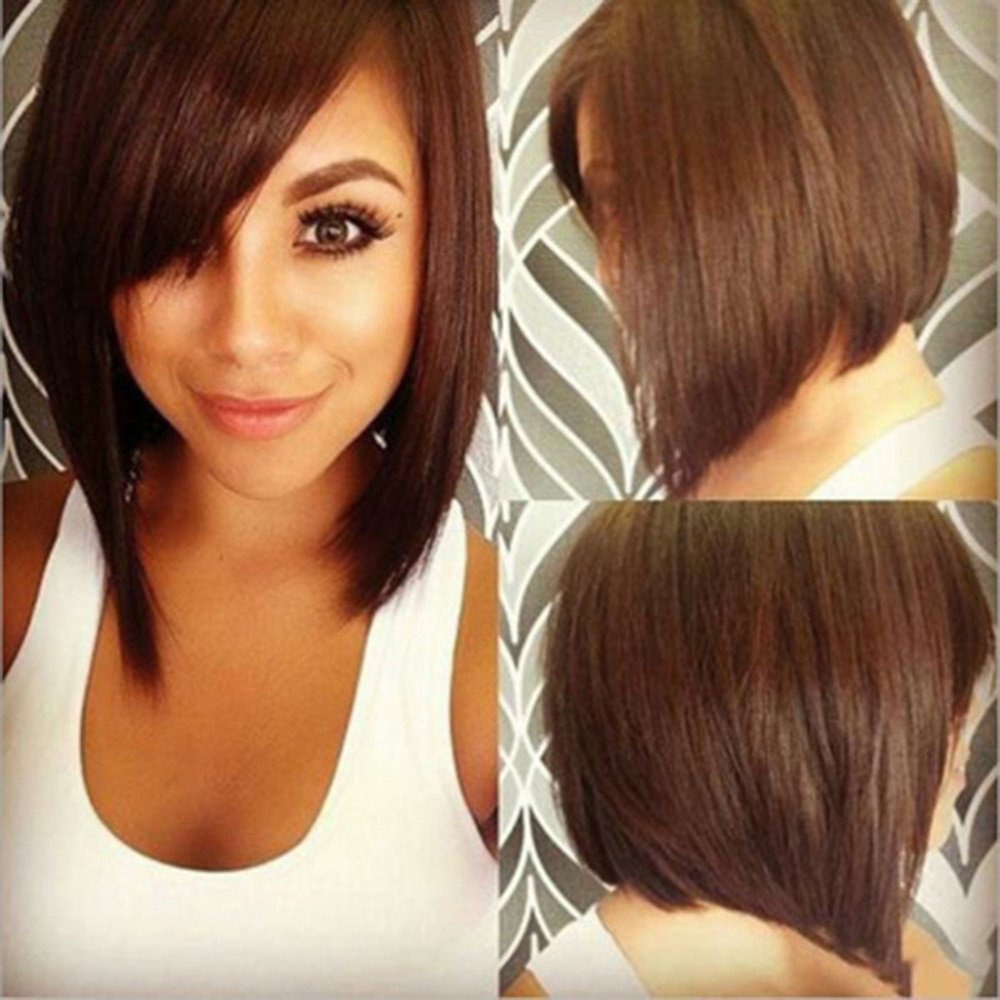 Асимметричный удлиненный Боб с челкой