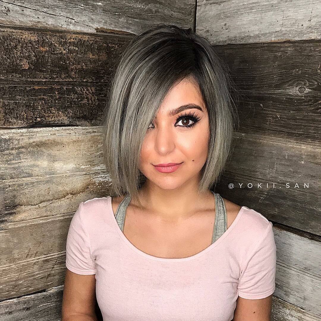 Стрижка Боб Пепельное каре на средние